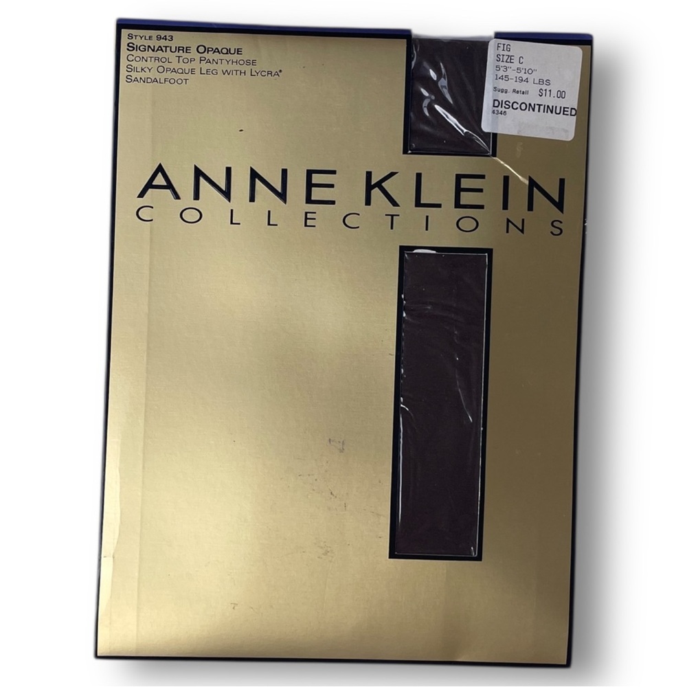 Anne Klein Signature Opaque Control Top Pantyhose Hosiery Vintage NIP